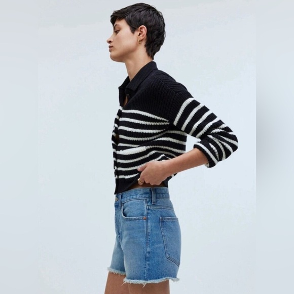 NEW! Madewell Relaxed Mid-Length Denim Shorts Button Fly Blue SZ 25 - Picture 6 of 14